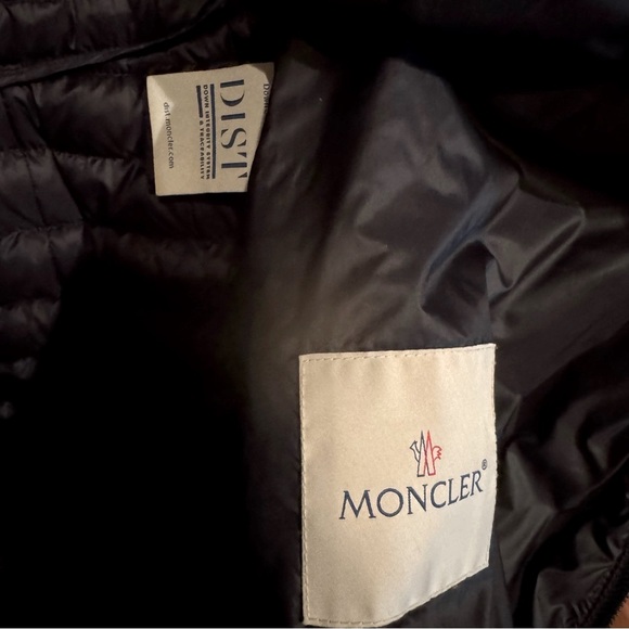 MONCLER Black Barbel Long Down Puffer Attached Hood Removable Mink Trim Sz 2 (M) - Picture 7 of 9